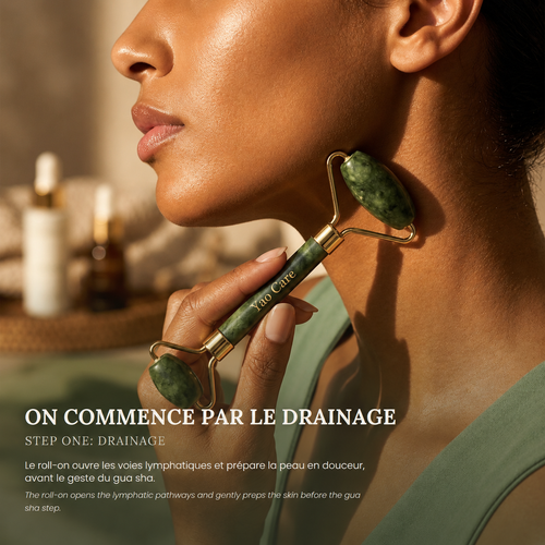 Masseur Roller Visage En Pierre De Jade Vert